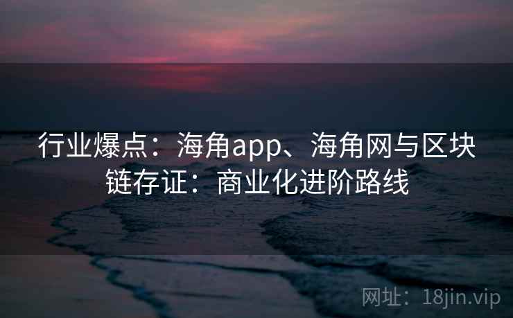 行业爆点：海角app、海角网与区块链存证：商业化进阶路线