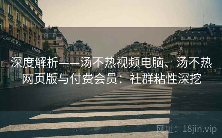 深度解析——汤不热视频电脑、汤不热网页版与付费会员：社群粘性深挖