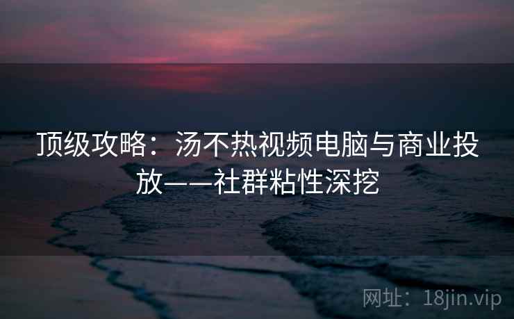 顶级攻略：汤不热视频电脑与商业投放——社群粘性深挖